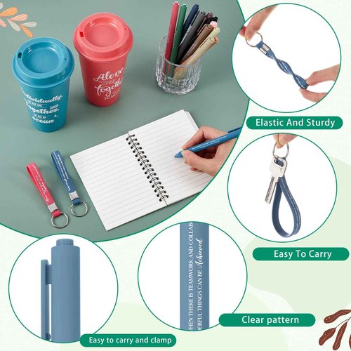 Skylety 12 Set/48 Pcs Team Appreciation Gift Set Christmas Employee Gift Bulk 16 oz Coffee Cups Thank You Mini Spiral Notebooks Pens Keychains for Staff Teacher Team Building (Morandi Color)