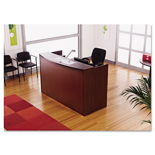 Alera ALE Valencia Series Reception Desk w/Counter,71w x 35 1/2d x 42 1/2h, Mahogany