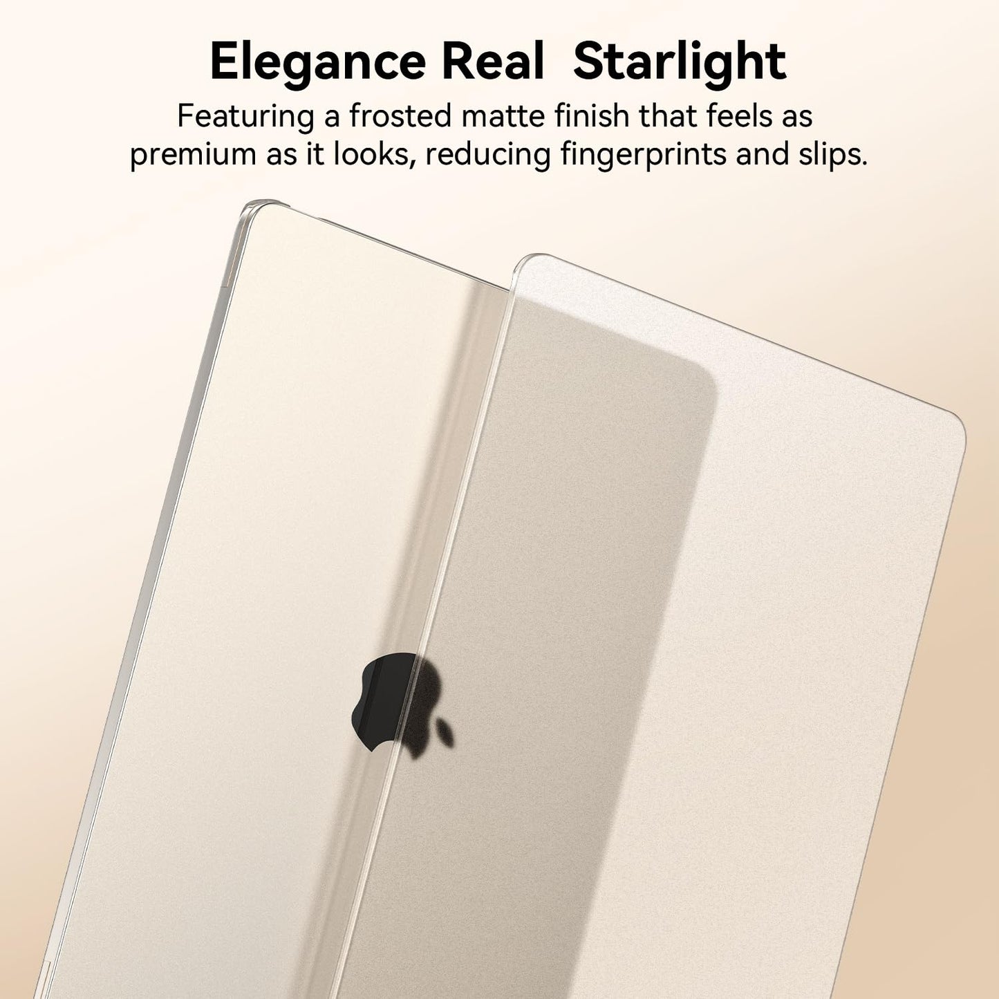 EooCoo Compatible with MacBook Air 13 inch Case M5 2026-2022 M4 M3 M2 A3449 A3240 A3113 A2681, Upgrade Matte, Scratch Resistant, Sturdy Protective Hard Shell for Mac Air 13.6 inch Case, Starlight