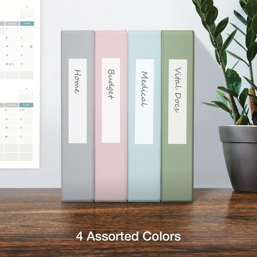 Oxford 3 Ring Binders - 1.5 Inch ONE-Touch Easy Open D Rings | 375-Sheet Capacity, Natural Pastels, 4 Pack