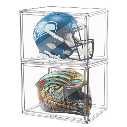 Cutora 2Pack Extra Large 17.7"X13"X13" Clear Acrylic Organizer Box Display Case, Plastic Holder with Magnetic Door for Figures, Books, Handbags, Purses, Boots