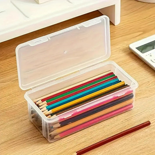 1 Pack Plastic Pen Holder,Capacity Pencil Boxes Clear Holder for Desk Office Desk Organizer,Style 1