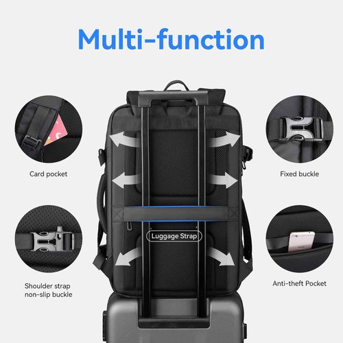 MARK RYDEN Travel Backpack for Men, 40L Airline Approved Carry on Backpack with USB Charging Port, 17.3 Inch Waterproof Business Laptop Backpack (12.6 x 8.0 x 19.6 Inch)