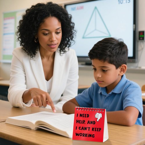 24PCS I Need Help Mini Flip Chart,Classroom Management Tools Self Assessment Cards for Students Behavior,Educational and Learning Activities Supplies for Elementary Students Teachers Classroom School