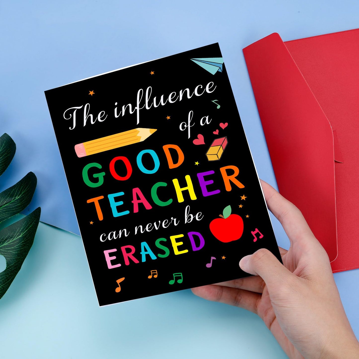 Thank You Teacher Card, Teachers Day Appreciation Cards for Teacher Appreciation High School College Preschool Teachers Gifts Teacher's Day End of Year Back to School First Day of School Cards Bulk