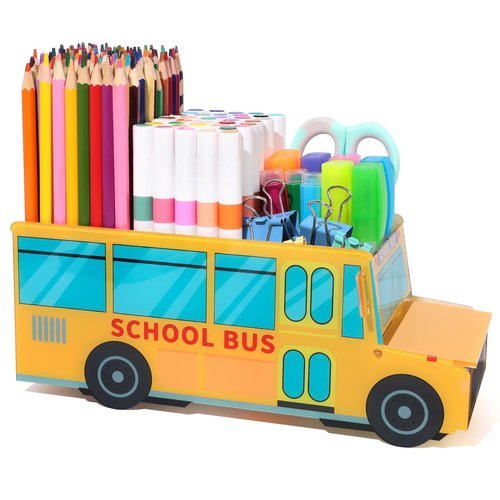 Large Capacity Marker Organizer Pen Holder, Desk Organizers with 3 Compartments Acrylic Pencil Organizer Art Supply Storage Office Supplies Accessories