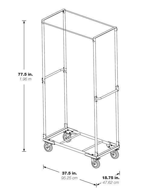 Office Star Caddy with Swivel Casters and Locking Wheels, for PC-54 Folding Chairs Light Grey