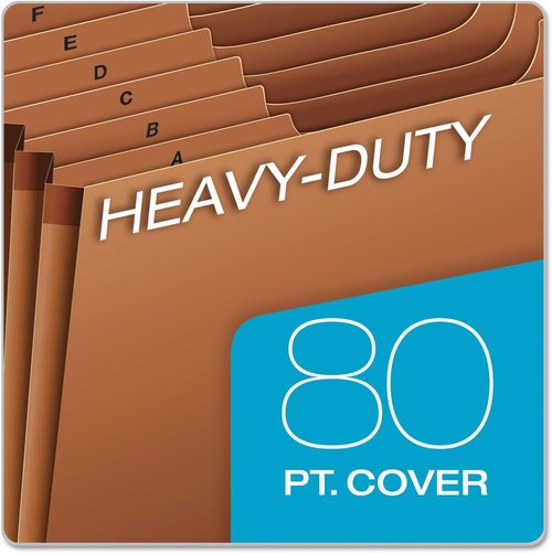 Pendaflex Heavy Duty Expanding File - 21 Pockets, A-Z Tabs, Tyvek Reinforced Edges, Letter Size, Brown