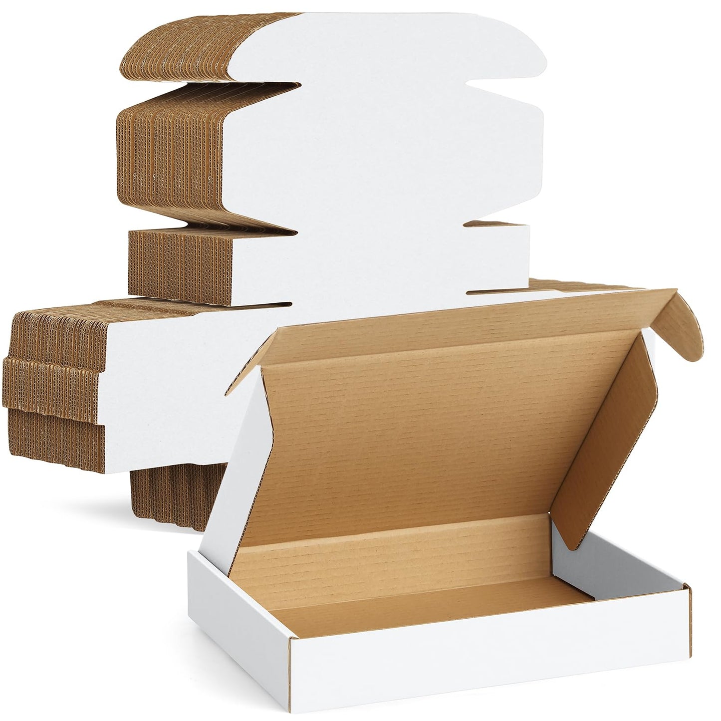 Famagic 30 Pack 11x8x2 Inch Small Shipping Boxes White Corrugated Cardboard Boxes Mailer for Small Business, Mailing Boxes for Packaging Bulk
