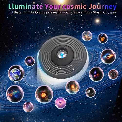 FLEVO Galaxy Projector - Realistic Starry Sky Night Light with 13 HD Discs | Bluetooth Version for Kids' Rooms