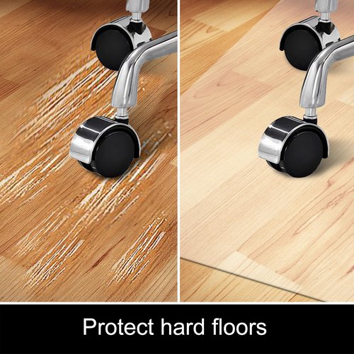 Kuyal Chair Mat for Hardwood Floor,46 x 60 inches Rectangle Desk Durable Wood/Tile Protection Mat for Rolling Chairs, Non-Studded Bottom