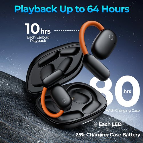 AI Translation Earbuds Real Time 80H Playtime 164 Languages Translator Ear Buds with Glowing Earhook Bluetooth Translating Headphones audifonos traductores inglés español for Travel Business Meeting