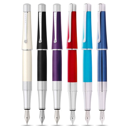 Cross Beverly Refillable Fountain Pen, Medium Nib, Includes Premium Gift Box - Translucent Teal Lacquer