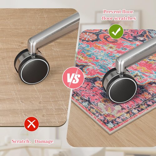 Anidaroel Office Chair Mat for Hardwood Floor, 48"x60" Office Rug for Rolling Chair, Desk Floor Mats for Office Chair, Anti-Slip Computer Gaming Chair Mat, Easy to Roll, Fuchsia/Multi