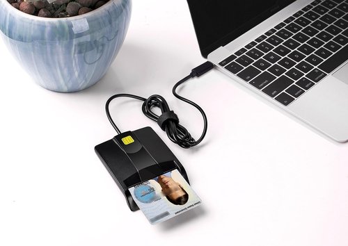 SAICOO Type C Smart Card Reader - DOD Military USB-C CAC Reader for Windows & Mac OS X