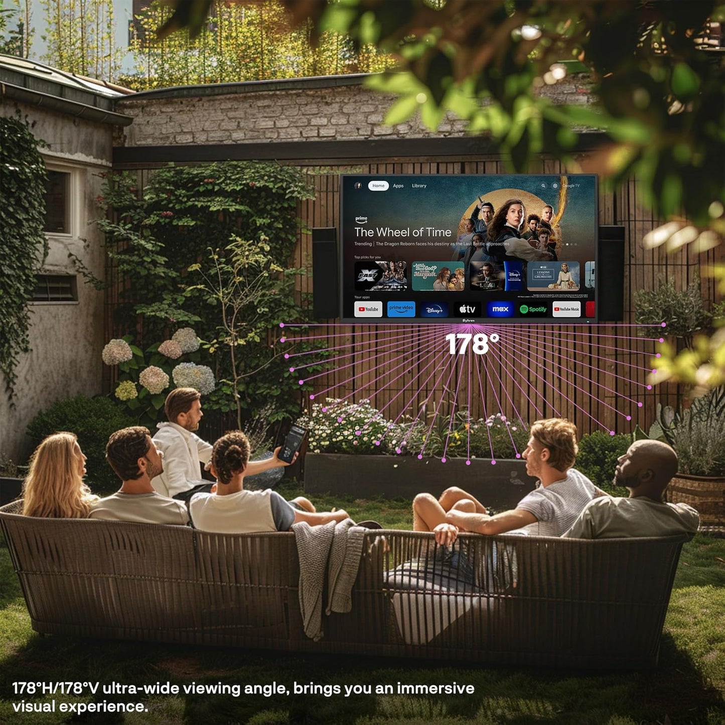 SYLVOX 75” Outdoor Smart TV - Superior Waterproof Performance & Anti-Glare Matte Finish | Dolby Atmos, 1000 Nits