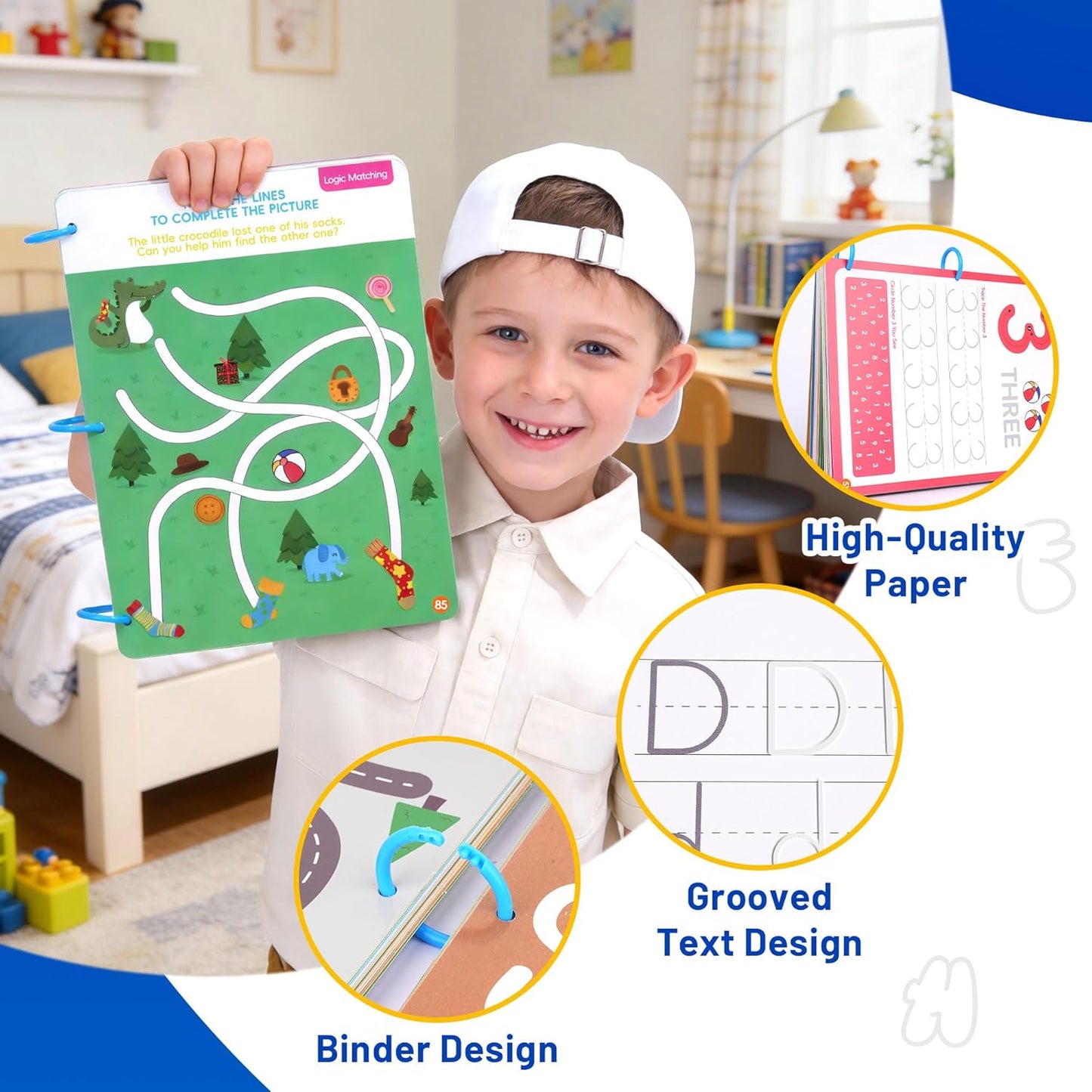 YPLUS Reusable Handwriting Practice Books for Kids 5-8 | Magic Writing Set - Ideal Montessori Learning Toy