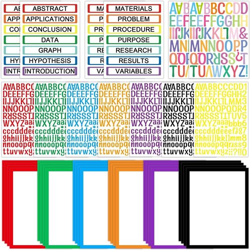 LonlyEagle Self-Adhesive Science Fair Board Supplies - 37 Colorful Sheets for Projects & Presentations