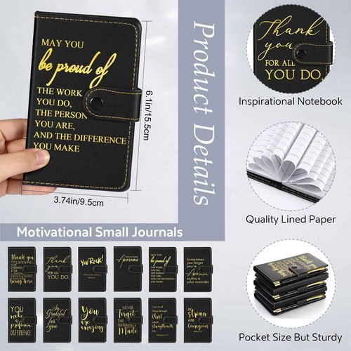 Dispowreath Employee Thank You Gift Bulk for Men Leather Journal Notebook Inspirational Journal with Ballpoint Pens Encouragement Notepad for Medical Assistant Teacher Nurse(Appreciation Sign,20 Sets)