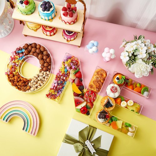 DoubleFill 10'' Acrylic Charcuterie Letters - Fillable 3 Pcs Set for Baby Shower & Birthday Party