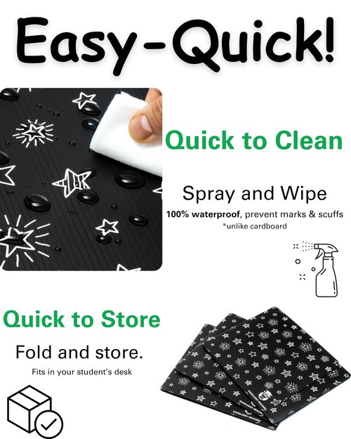 25 Plastic Privacy Folders for Students — Durable — Black Desk Dividers for Students, Easy-Store Privacy Shields for Student Desks, Testing for Classroom, Test Dividers