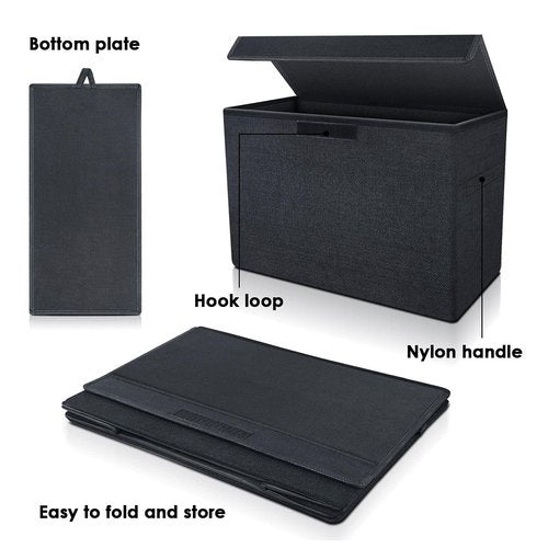 Leffis 2 Pack Collapsible Comic Book Storage Box 15.5" X 7.5" X 11.3", Short Comic Book Box with Handles, Holds 150 Comics Heavy Duty Comic Book Bin