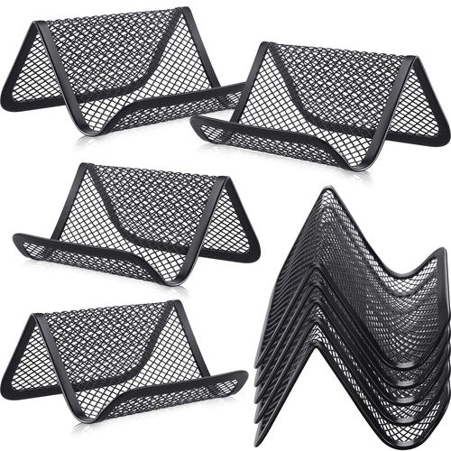 30 Pieces Mesh Business Card Holder Desk Metal Black Business Card Holder Desktop Name Card Organizer Capacity 50 Cards for Office Name Card
