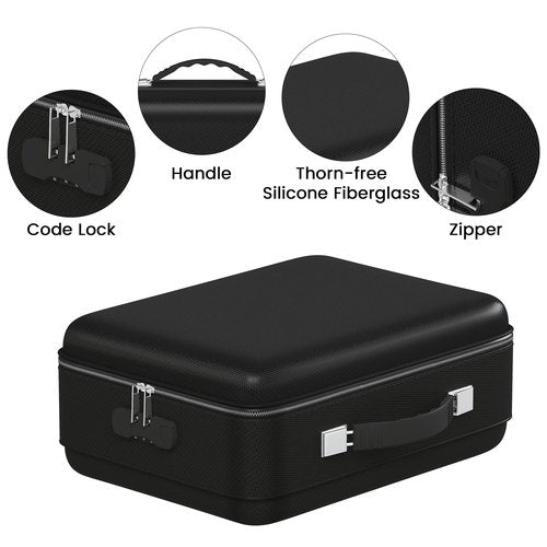 MeisterPro Fireproof Document Box, 5200°F Hard Case Portable File Organizer With Lock, Heat and Pressure-Resistant Design Insulated Safe Storage for Important Documents, Laptop, and Files and More