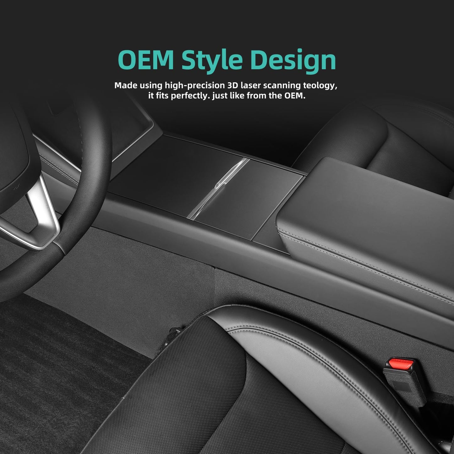 PUOENI 2025 2026 Model Y Juniper Center Console Side Anti-Kick Mats 5PCS TPE Scratch Resistant Protector of Center Console Sides for Model Y Refresh Juniper (Premium/Performance)-NO for (Standard)
