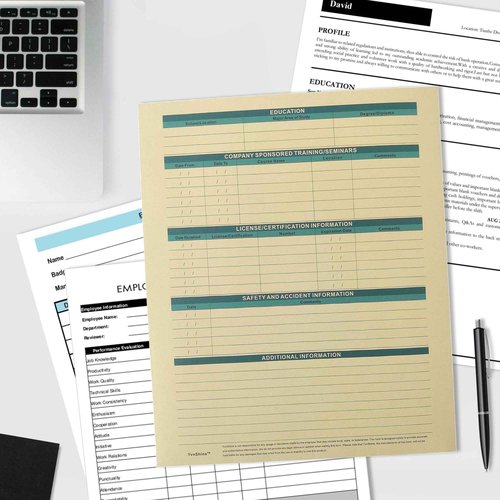 YvnShine Confidential Employee Folders with Internal Pocket, High Capacity HR Folders for Personnel Records, Durable HR Filing System for Office Organization, 25-Pack (Manila)
