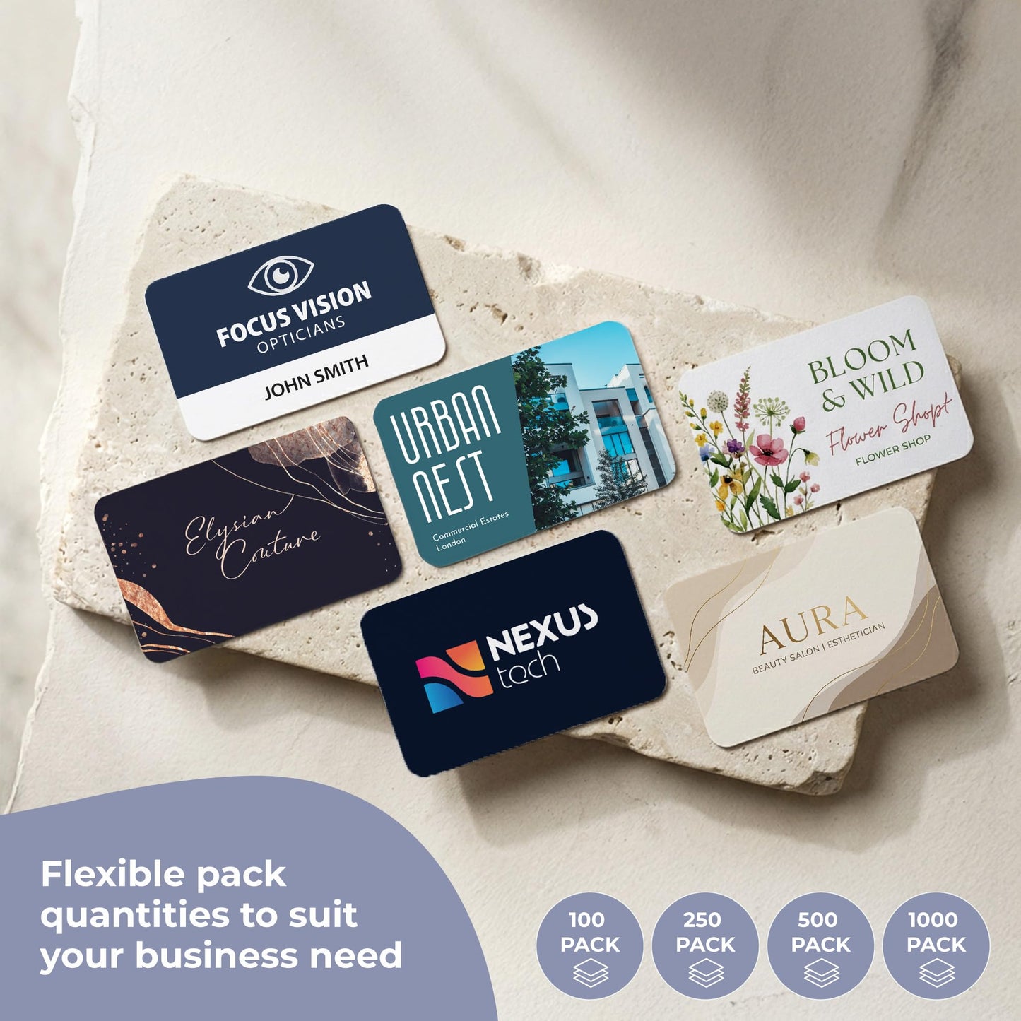 Cimpress Custom Business Cards with Rounded Corners, Pack of 50, Add Your Design or Logo, 18PT Premium Matte 400GSM Paper, 3.62 x 2.12 Inches, Double Sided Print, For Small Business and Events