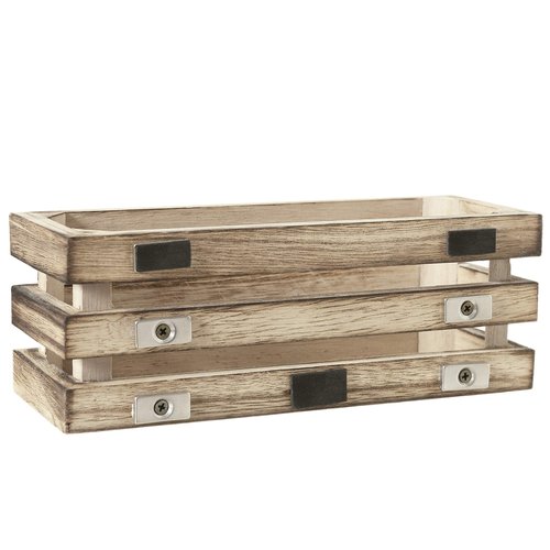 MyGift 3 Pack Burnt Wood Mini Magnetic Storage Box, Dry Erase Marker Holder for Whiteboard, Desktop Office Supplies Organizer Crates