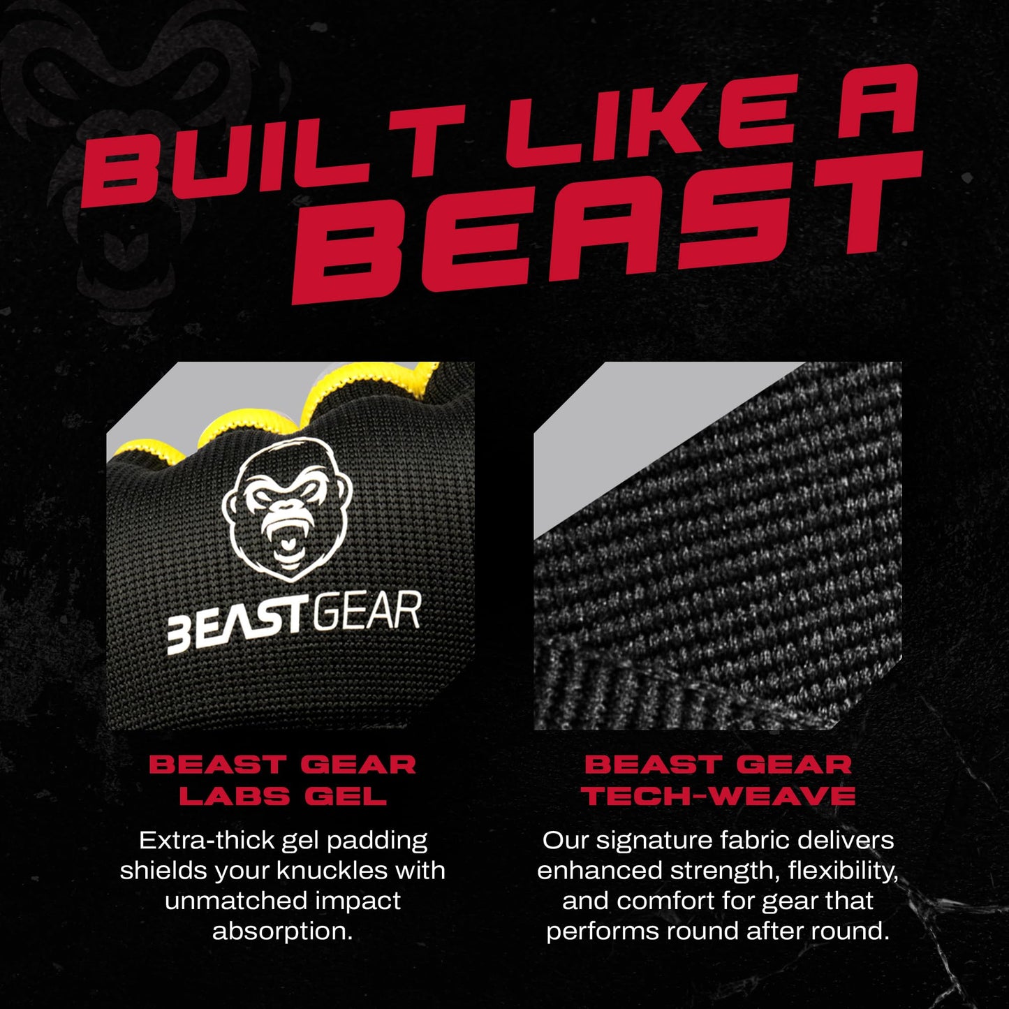 Beast Gear Boxing Wraps, Gel Boxing Hand Wraps for Men & Women, 100cm Quick Wrist Wraps Boxing - MMA, Muay Thai, Kickboxing & Martial Arts Training(X-Large)