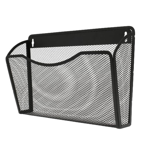 bigjvbfv Magnetic File Holder, No Drilling Wall File Organizer, Large Capacity Paper Holder Multifunctional Mail Organizer for Refrigerator, Office, Classroom, Hanging Paper Folder Holder, Black