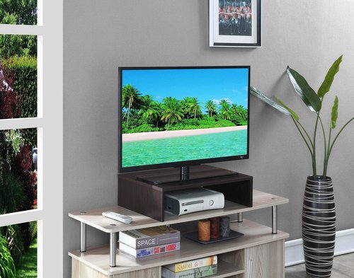 Convenience Concepts Designs2Go Small 23.75", 26" Contemporary TV or Computer Riser for Living Room, Modern Office, Den, Espresso