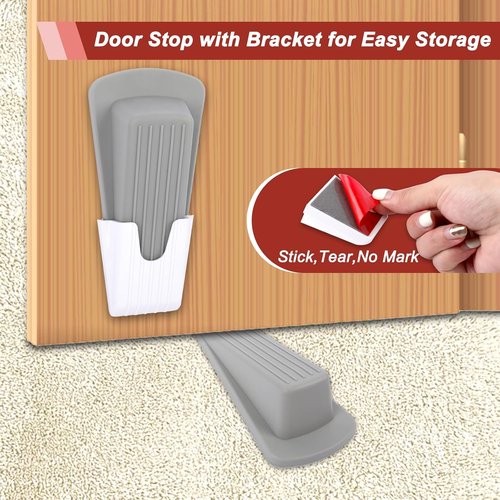 Skiennix 30 Pcs Rubber Door Stoppers - Versatile Wedge Design for Home, Office & Classroom Floors