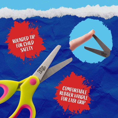 Idiy Kid's Scissors Class Value Pack (40pc) - 5" Soft Grip Blunt Tip Safety Easy Cut Scissors- Elementary School Projects, Back to School, Classroom Arts & Crafts Supplies for Children, Teachers