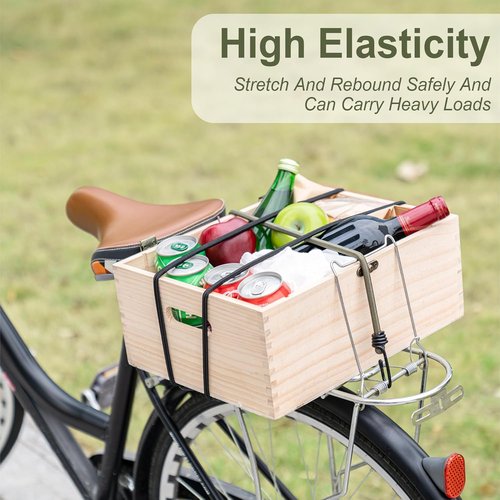 Aegero 24-Inch Heavy-Duty Bungee Cords - 5-Pack Extra Strong Elastic Straps for Outdoor Use | Black