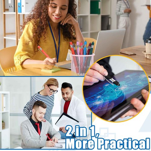 Seajan 120 Pcs Employee Appreciation Gift - 2 in 1 Stylus Ballpoint Pen - Thank You for All You Do - Funny Touch Screen Gift for Men Women Coworker Volunteer Teacher Student