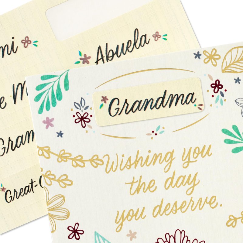 Hallmark Mother's Day Card for Grandmother, Nana, Mimi, Abuela (Personalized Stickers)