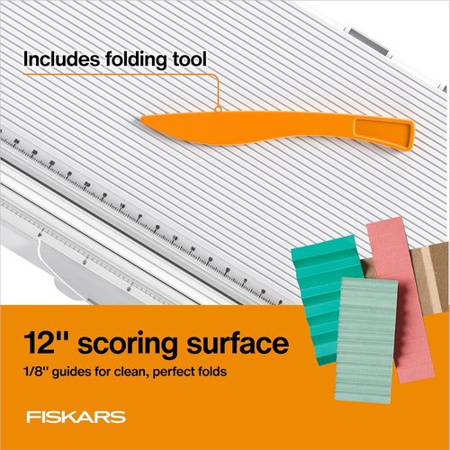 Fiskars Trim & Score Board - 12" TripleTrack System with Integrated Scoring Surface | Portable Folding Design