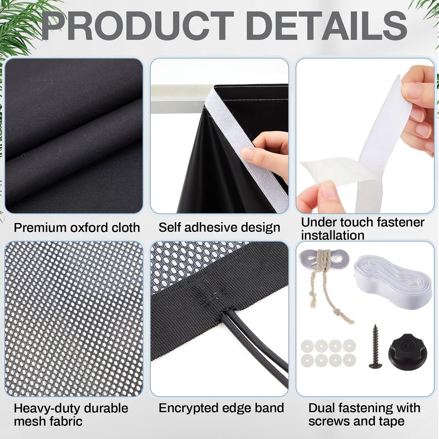 Tegeme 71'' Under Desk Privacy Panel - Self-Adhesive Modesty Panel with Cable Management | Black