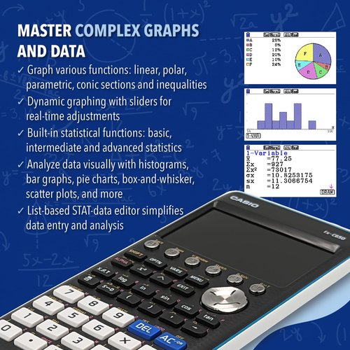Casio fx-CG50 PRIZM® – Color Graphing Calculator with 3D Graph & Python | Large High-Res Display, Basic & Advanced Functions | Ideal for Exams, STEM, Programming & Advanced Math