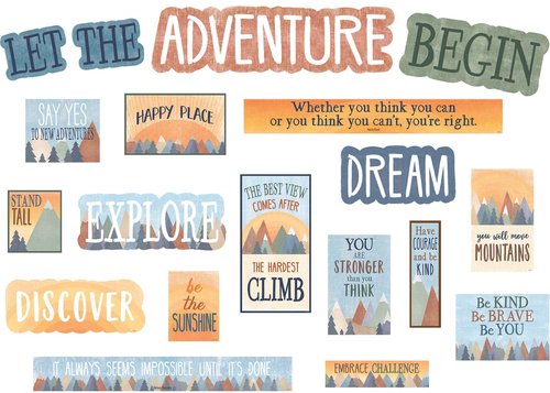 Teacher Created Resources Moving Mountains Bulletin Board Bundle | Let The Adventure Begin Mini Bulletin Board