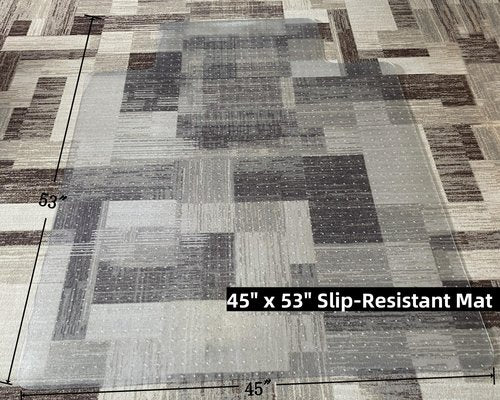 FKAIIN Slip Resistant Office Chair Mat for Carpet, 45"x53" with Lip, Heavy Duty Clear Desk Mat for Smooth Glide, Durable Carpet Protector for Rolling Chairs