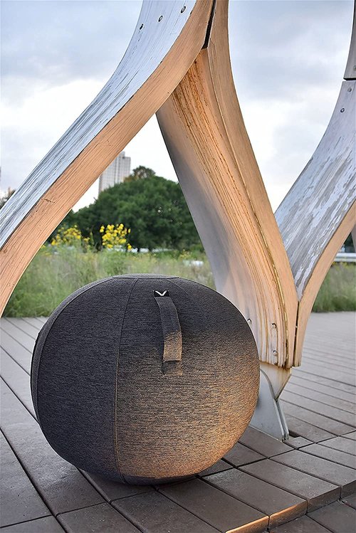 Vivora Luno - Sitting Ball Chair for Office and Home, Lightweight Self-Standing Ergonomic Posture Activating Exercise Ball Solution with Handle & Cover, Classroom & Yoga, Standard