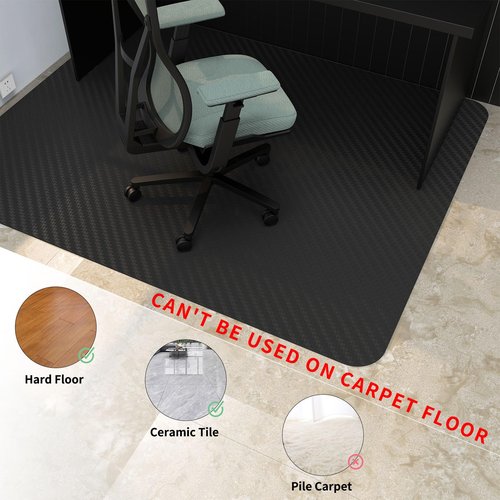 Office Chair Mat for Hardwood Floor: 63" x 51" Office Chair Floor Mat, Desk Chair Mat, 100% PVC Floor Protector Chair Mats for Hard Floor, Not Suitable for Carpet