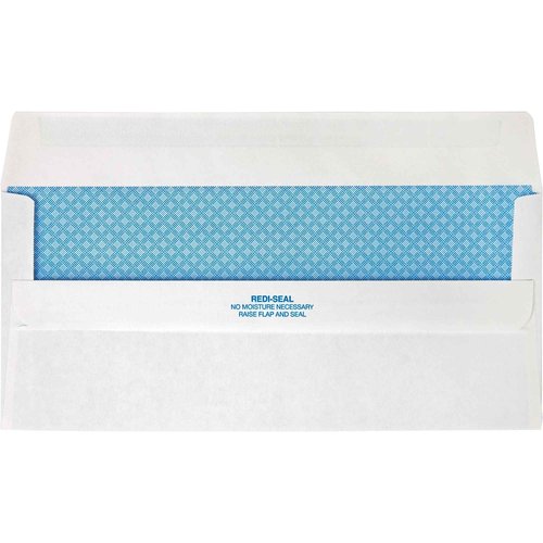 Quality Park #10 Left Window Security Tinted Envelopes with a Self Seal Closure for Standard Business Mailings, 24 lb. White Wove, 4-1/8 x 9-1/2, 500 per Box (21418)