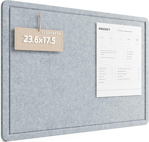 Fluxynara Cork Board Alternative - Foldable Felt Pin Board with 12 Adhesive Tabs | 23.6" x 17.5" - Blue Gray for Home, Office, Classroom