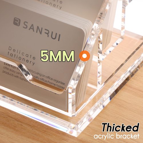 YUXUN Business Card Holder for Desk Clear Acrylic Business Cards Display Stand -3 Slot 3 Tier 1 Pack(3 slot-H)